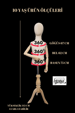 Ahşap Kollu Çocuk Terzi Mankeni Vitrin Mankeni