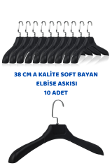 10 Adet A Kalite 38 cm Plastik Ceket  Askısı Elbise Askısı