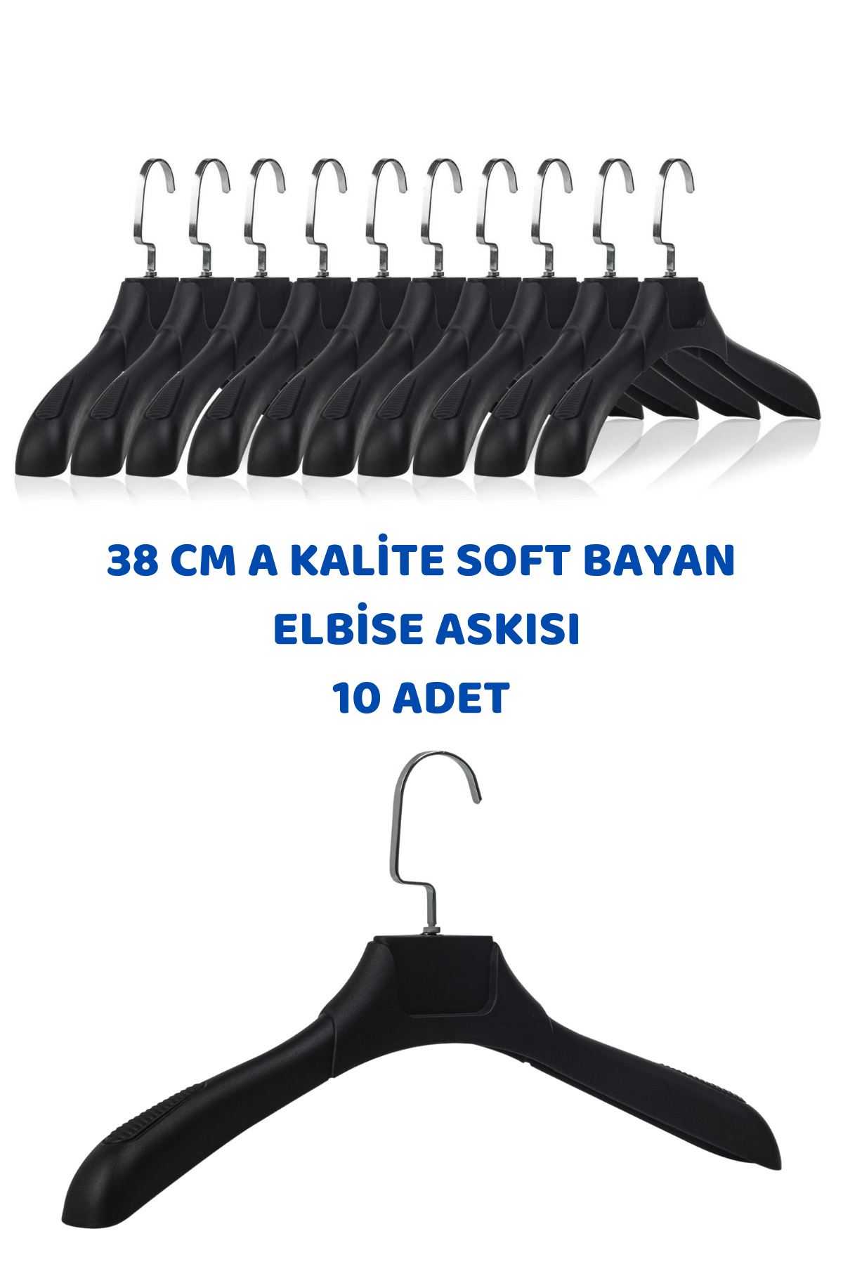 10 Adet 38 cm Plastik Ceket  Askısı Elbise Askısı 10 ADET