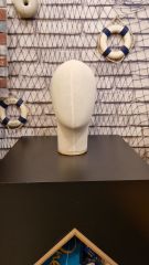 Erkek ahşap standlı kumaş kaplı kafa mankeni