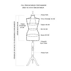 Süngerli Gold Kumaş Terzi Mankeni Prova Mankeni 38 beden