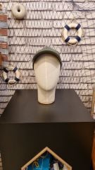 Erkek ahşap standlı kumaş kaplı kafa mankeni