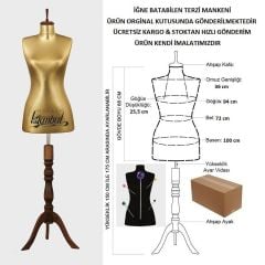 Süngerli Gold Kumaş Terzi Mankeni Prova Mankeni 36-38-40 Beden 38 beden