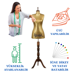 Süngerli Gold Kumaş Terzi Mankeni Prova Mankeni 36-38-40 Beden