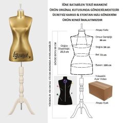 Süngerli Gold Kumaş Terzi Mankeni Prova Mankeni 36-38-40 Beden