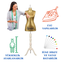 Süngerli Gold Kumaş Terzi Mankeni Prova Mankeni