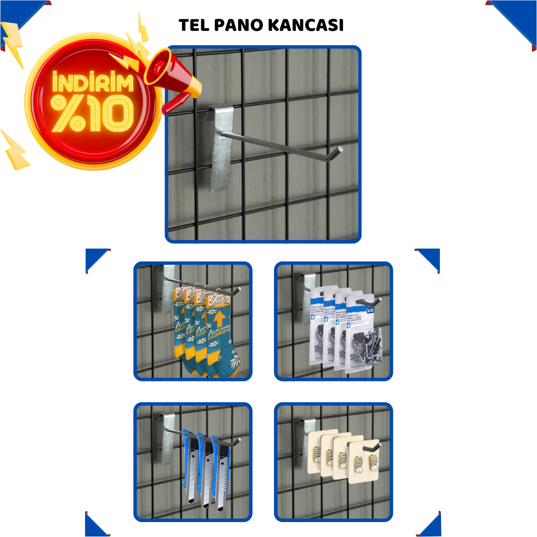 Tel Pano Kancası Galvaniz - 5 mm Dayanıklı Yapı 25 CM - 500 adet