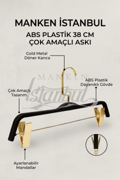 10 Adet Gold Kancalı Abs Plastik Mandallı Elbise Askısı Kıyafet Askısı