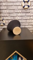 Erkek ahşap standlı kumaş kaplı kafa mankeni