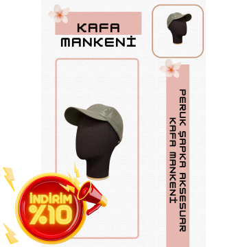 Erkek ahşap standlı kumaş kaplı kafa mankeni