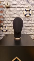 Erkek ahşap standlı kumaş kaplı kafa mankeni