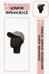 Erkek ahşap standlı kumaş kaplı kafa mankeni