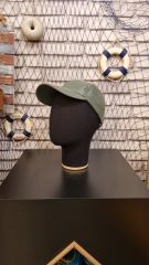 Erkek ahşap standlı kumaş kaplı kafa mankeni