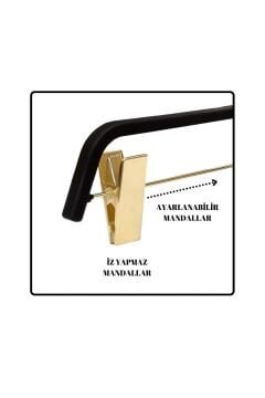 10 Adet Gold Kancalı Abs Plastik Mandallı Elbise Askısı Kıyafet Askısı