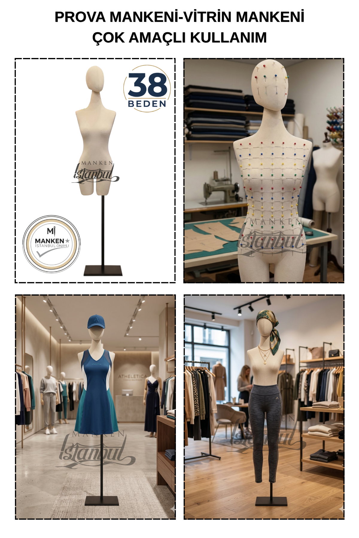 Süngerli Pantolon Giyebilen Terzi Mankeni 38 Beden