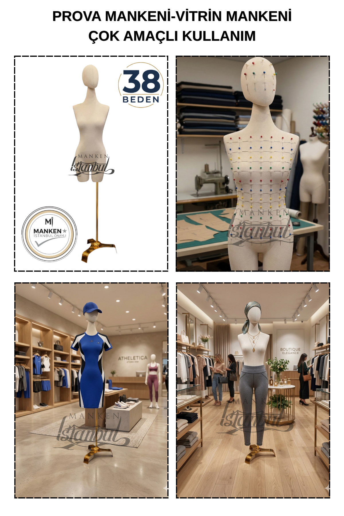 Süngerli Pantolon Giyebilen Terzi Mankeni 38 Beden