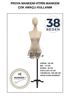 Süngerli Pantolon Giyebilen Terzi Mankeni 38 Beden