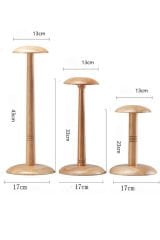 Ahşap Vernikli Bayan Aksesuar Mankeni Şapka Mankeni 3 lü Set