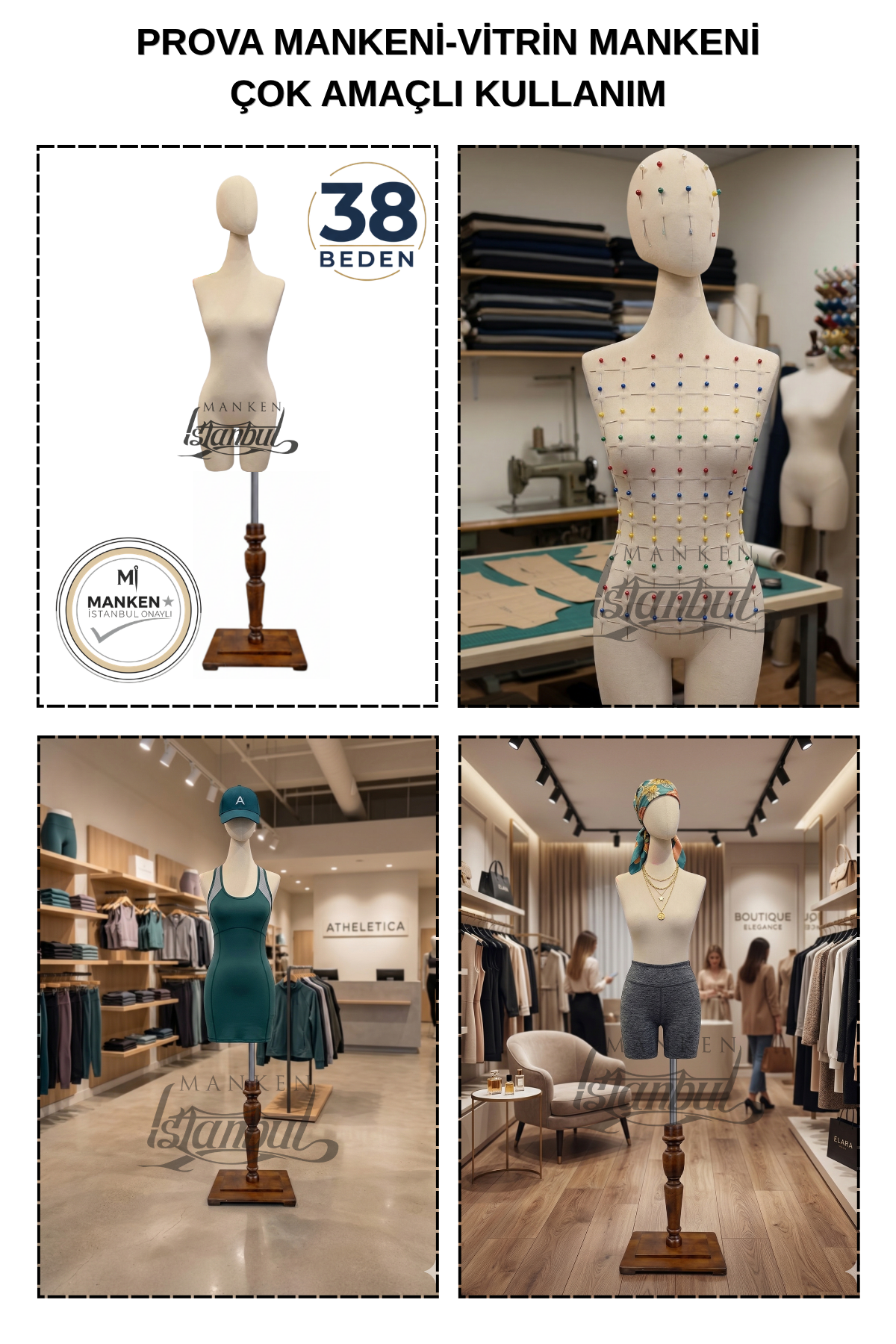 Süngerli Pantolon Giyebilen Terzi Mankeni 38 Beden