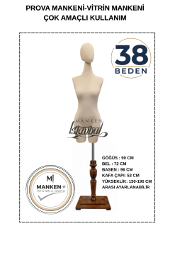 Süngerli Pantolon Giyebilen Terzi Mankeni 38 Beden