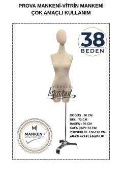 Süngerli Pantolon Giyebilen Terzi Mankeni 38 Beden