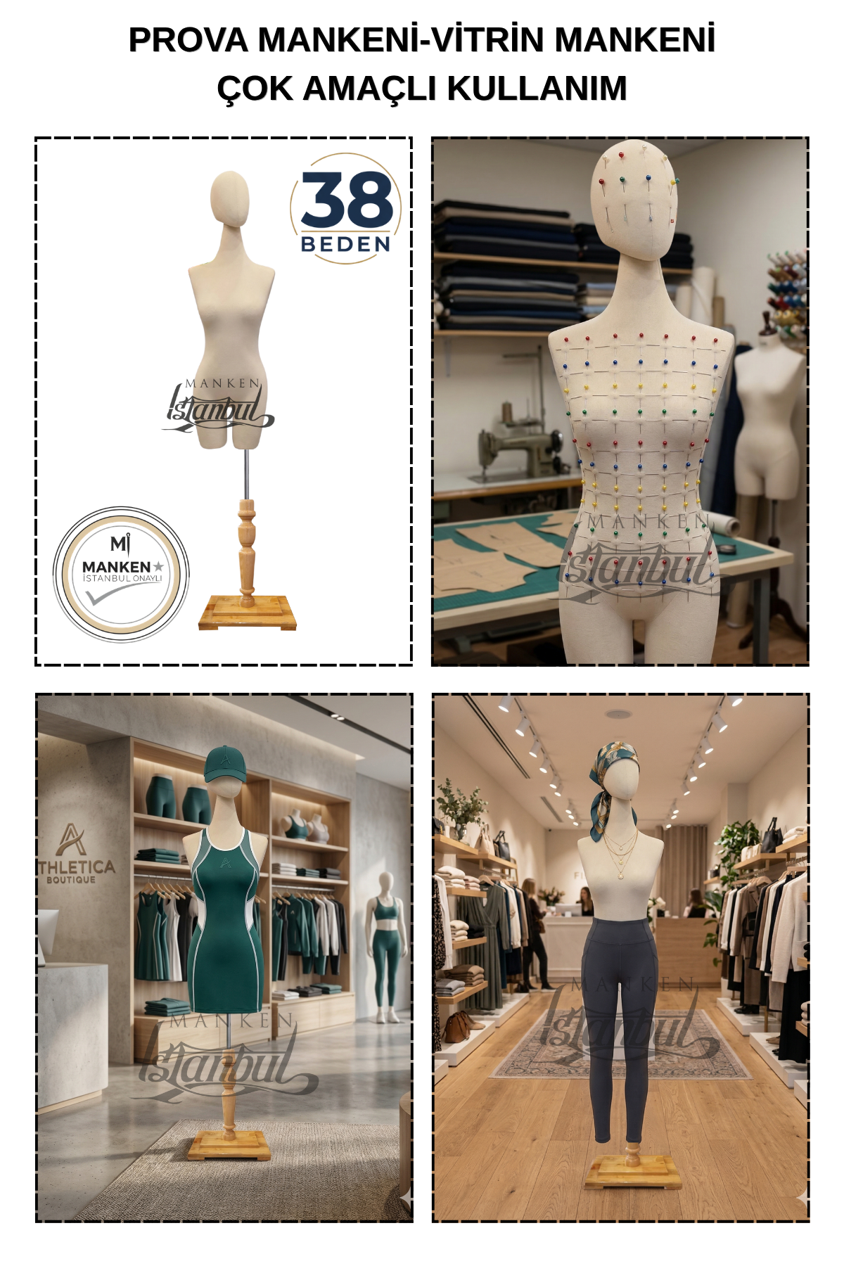 Süngerli Pantolon Giyebilen Terzi Mankeni 38 Beden