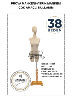 Süngerli Pantolon Giyebilen Terzi Mankeni 38 Beden