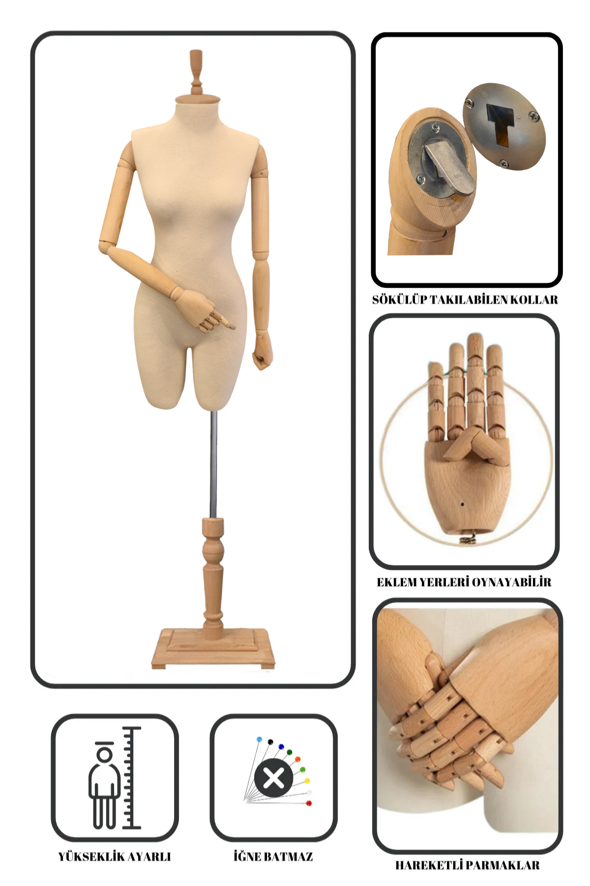 Çengel Aparatlı Paçalı Kollu Terzi Mankeni Vitrin Mankeni