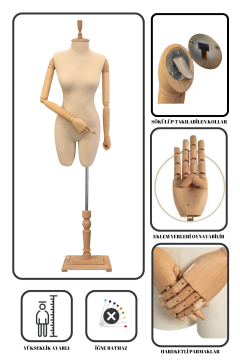 Çengel Aparatlı Paçalı Kollu Terzi Mankeni Vitrin Mankeni