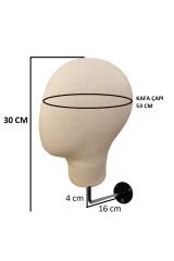 Duvara Monte Bayan Kumaş Kaplı Kafa Mankeni