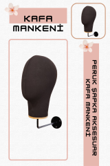 Duvara Monte Bayan Kumaş Kaplı Kafa Mankeni