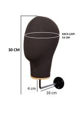 Duvara Monte Bayan Kumaş Kaplı Kafa Mankeni