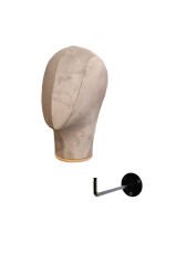 Duvara Monte Bayan Kumaş Kaplı Kafa Mankeni