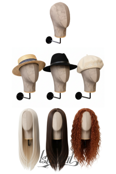 Duvara Monte Bayan Kumaş Kaplı Kafa Mankeni