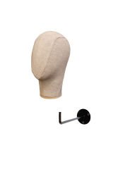 Duvara Monte Bayan Kumaş Kaplı Kafa Mankeni