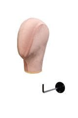 Duvara Monte Bayan Kumaş Kaplı Kafa Mankeni