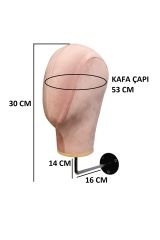 Duvara Monte Bayan Kumaş Kaplı Kafa Mankeni