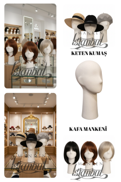 Beyaz Renk Bayan Polyester Kafa Mankeni
