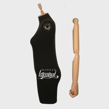 Çengel Aparatlı Pantolon Giyebilen Ahşap Kollu Terzi Mankeni Vitrin Mankeni 36 beden