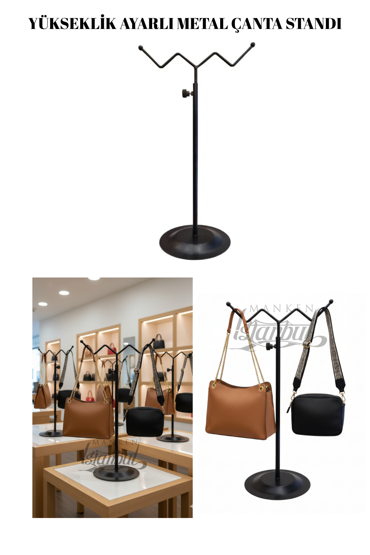 Ayarlanabilir Siyah Çanta Standı Çanta Askısı
