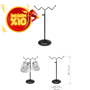 Ayarlanabilir Siyah Çanta Standı Çanta Askısı - Elegan Çanta Teşhir Askısı