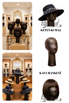 Siyah Renk Bayan Polyester Kafa Mankeni