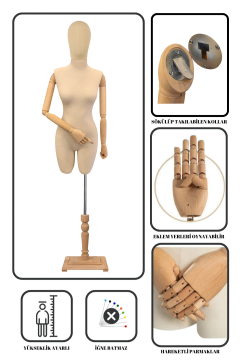 Çengel Aparatlı Paçalı Kollu Terzi Mankeni Vitrin Mankeni