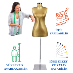 Süngerli Gold Kumaş Terzi Mankeni Prova Mankeni 36-38-40 Beden