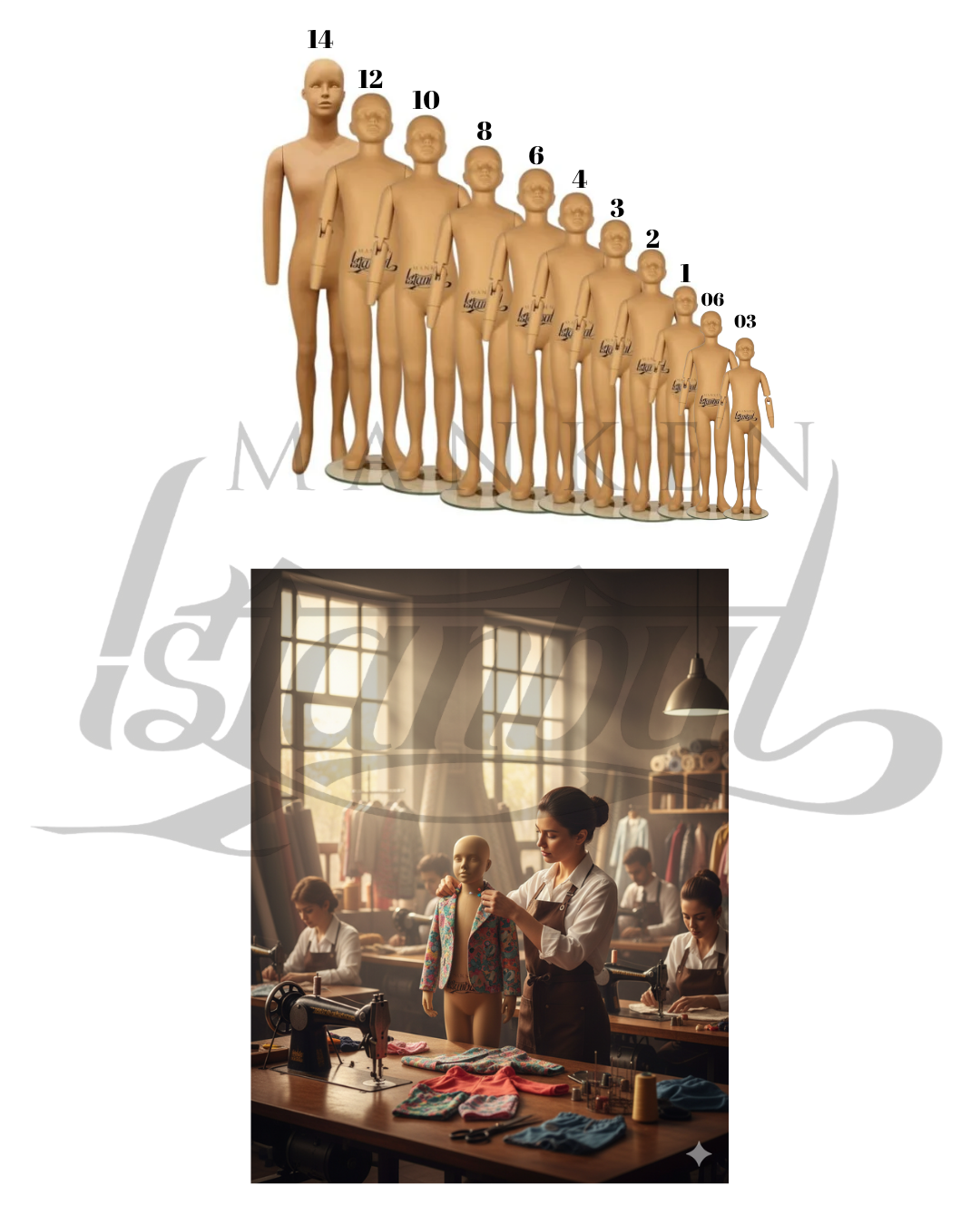 İhracat Çocuk Prova Mankeni 03 Aydan 14 Yaşa Kadar