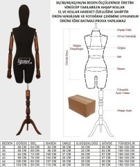 Ahşap Kukla Kollu Bayan Terzi Mankeni Kiralama
