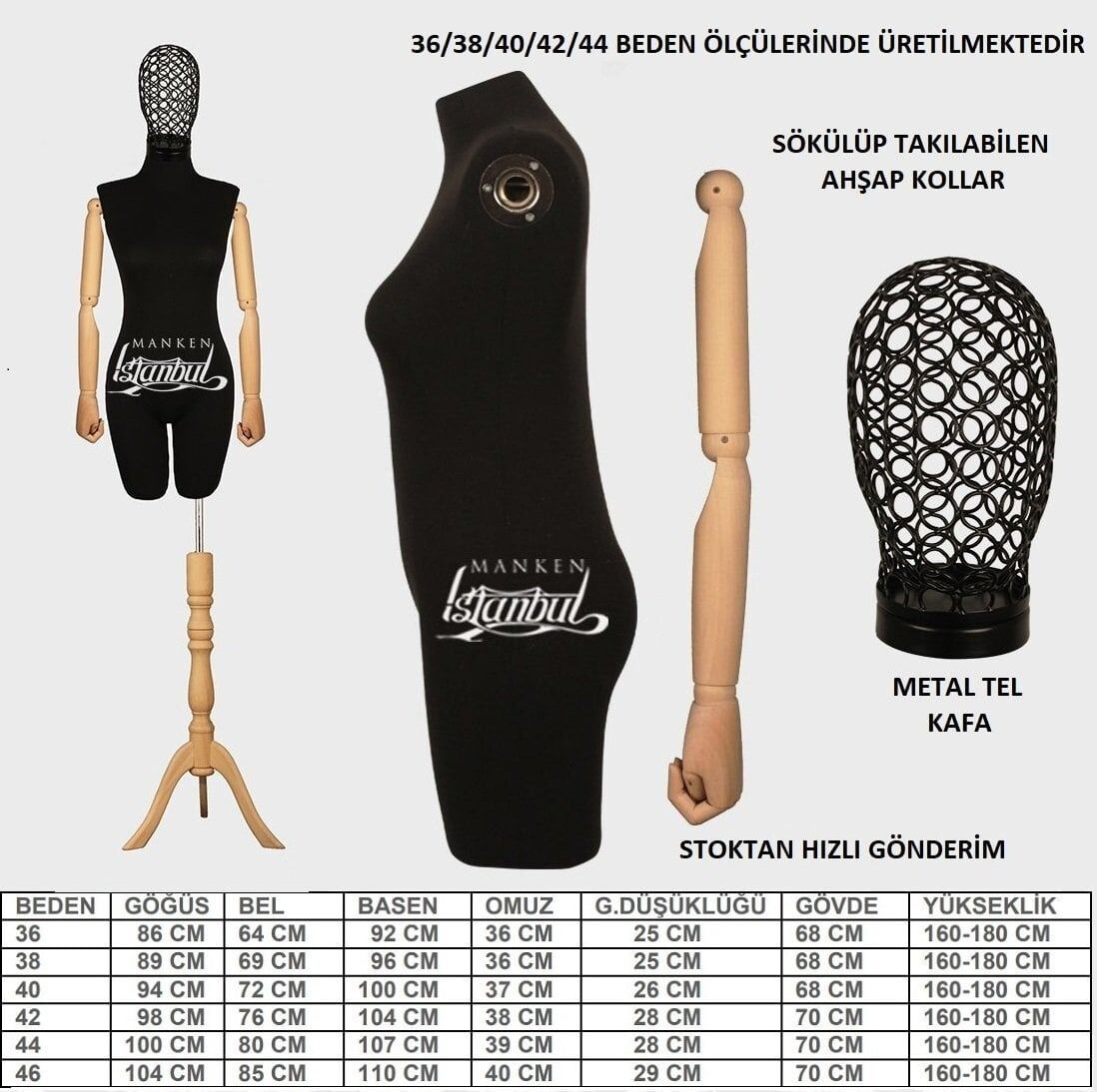 Ahşap Kollu Terzi Mankeni Kiralama | Uygun Fiyat Avantajı