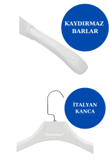 10 Adet 44 cm Plastik Ceket  Askısı Elbise Askısı