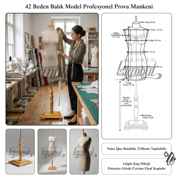 Fransız Göğüs Kuplu Profesyonel Terzi Mankeni Prova Mankeni