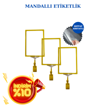 A4 Mandallı Etiketlik Fiyat Etiketi Sepet Etiketi Eşek Askılık Etiketi